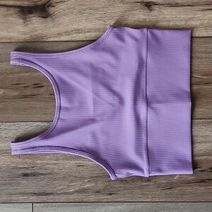 Lululemon Power Pivot Tank, 6, Wisteria Purple, Ribbed, Cropped, Reversible